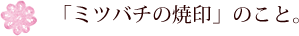 「ミツバチの焼印」のこと。